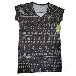 Title Nine‎ NWT Sz S Hiolani T-Shirt Dress Mudcloth Print Stretch Comfort Active